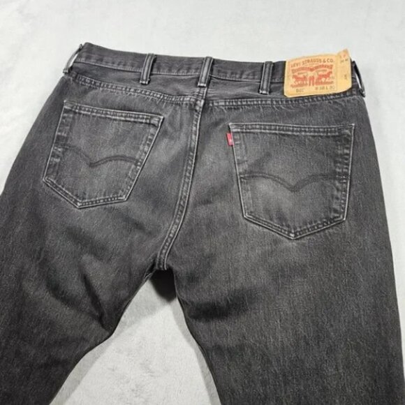 Levi's 501XX Jeans Mens 38X28.5 Black Denim Button Fly Straight Cotton Grunge - Picture 10 of 16
